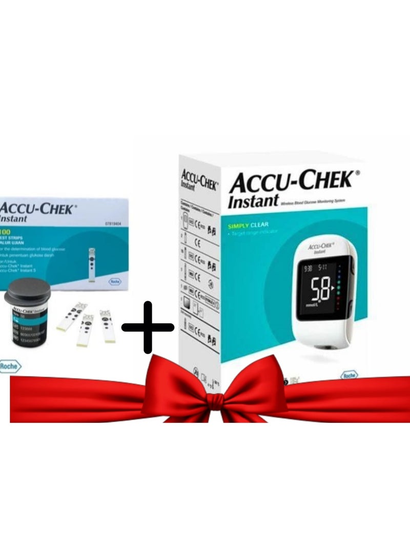 ACCU-CHEK - Instant blood glucose monitor set & 100 strips - Image 1