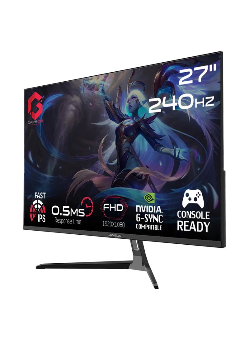 GameOn 27 inch E-sports Series Black Gaming Monitor, 1920x1080p FHD IPS Panel, 240Hz Refresh Rate, 0.5ms Response Time, Supports HDR 10, PS5, GOESP27240IPS Black  - Image 2