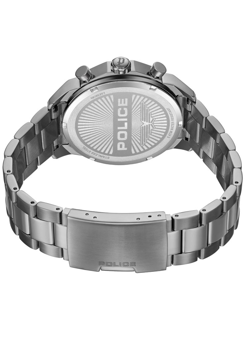 POLICE Men's Reactor Blue Dial with Gun Metal Plated Stainless Steel Bracelet Chronograph Watch  - Image 3