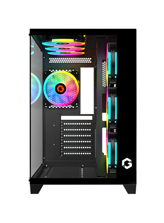 GameOn Emperor Midnight Series Mid Tower Gaming Case - ARGB+Remote, 7 Fans & type-c Case Black  - Image 5