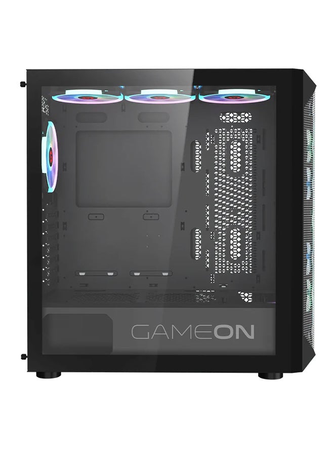 GameOn Emperor Arctic Series Mid Tower Gaming Case - ARGB+Remote, 7 Fans Case Black  - Image 5