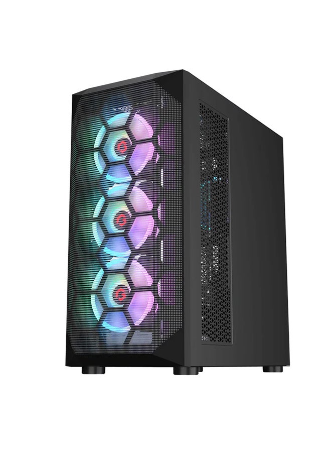 GameOn Emperor Arctic Series Mid Tower Gaming Case - ARGB+Remote, 7 Fans Case Black  - Image 4