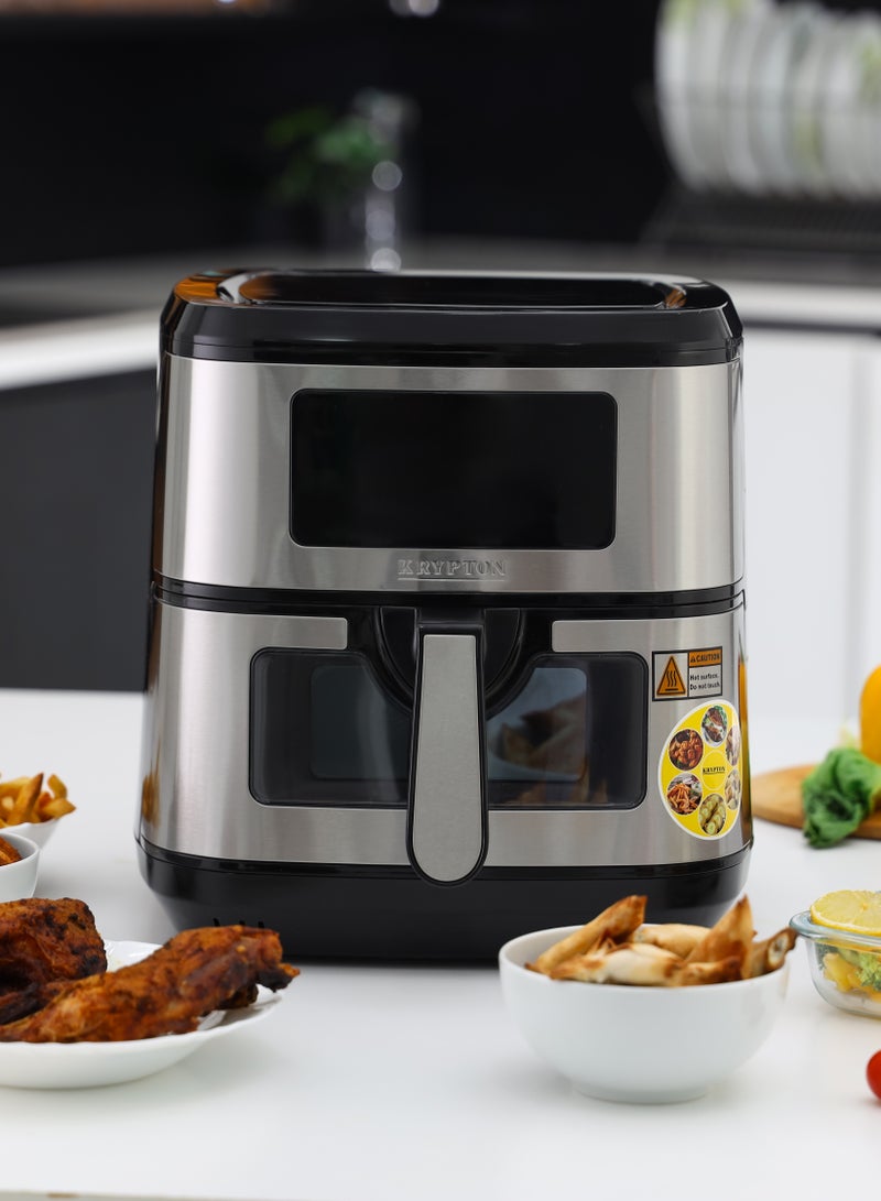 KRYPTON - Double Heating Digital Air Fryer- 7.5 L Pot with Rack, with Vortex Frying Technology/ LED Display, 1-60 Min Timer 7.5 L 1800 W KNAF6590 Silver - Image 1