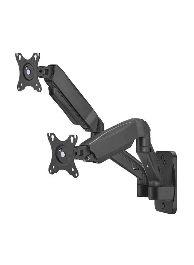 GameOn GO-5008 Economy Spring-Assisted Wall Mounted Dual Monitor Arm For Gaming And Office Use, 17" - 32", Each Arm Up To 9 KG Black  - Image 2