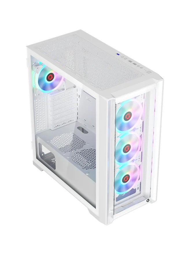 GameOn Vortex Arctic Series Mid Tower Gaming Case - ARGB+Remote, 4 Fans Case White  - Image 2
