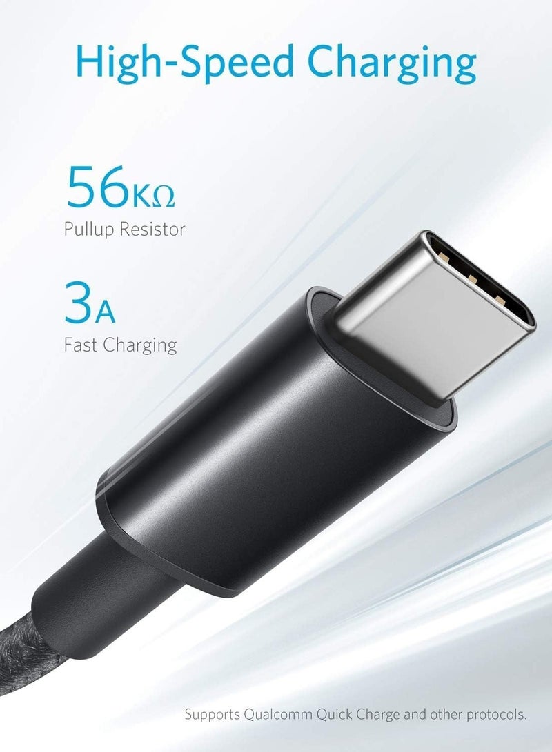 آنكر كابل [عبوة من قطعتين بطول 6 أقدام]، كابل USB إلى USB C، سلك شاحن USB A إلى Type C لهاتف Samsung Galaxy S10 / S10+ / Note 9، LG V30 والمزيد (USB 2.0، أسود)  - Image 3