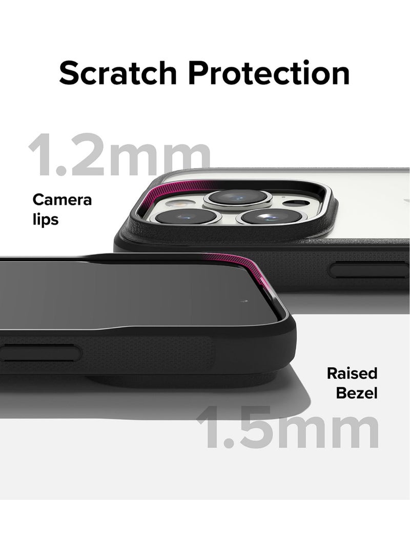 Ringke Fusion Bold Compatible With iPhone 15 Pro Max 6.7-Inch 2023 Case, Firm Grip [Frame Style] Anti-Yellowing Clear Hard Back Shockproof Bumper Cover - Black - Image 3