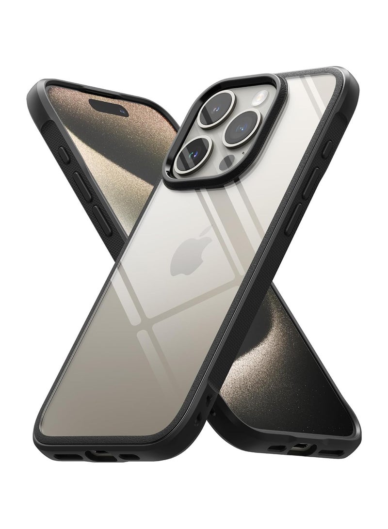 Ringke Fusion Bold Compatible With iPhone 15 Pro Max 6.7-Inch 2023 Case, Firm Grip [Frame Style] Anti-Yellowing Clear Hard Back Shockproof Bumper Cover - Black - Image 1