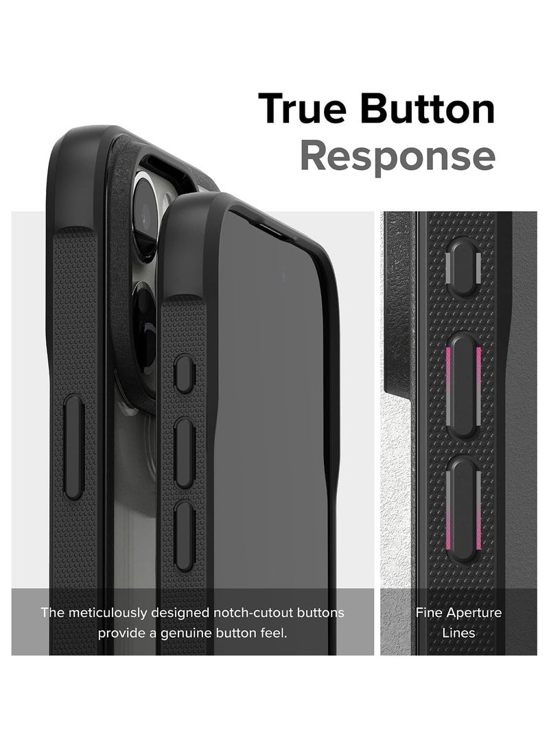 Ringke Fusion Bold Compatible With iPhone 15 Pro Max 6.7-Inch 2023 Case, Firm Grip [Frame Style] Anti-Yellowing Clear Hard Back Shockproof Bumper Cover - Black - Image 2