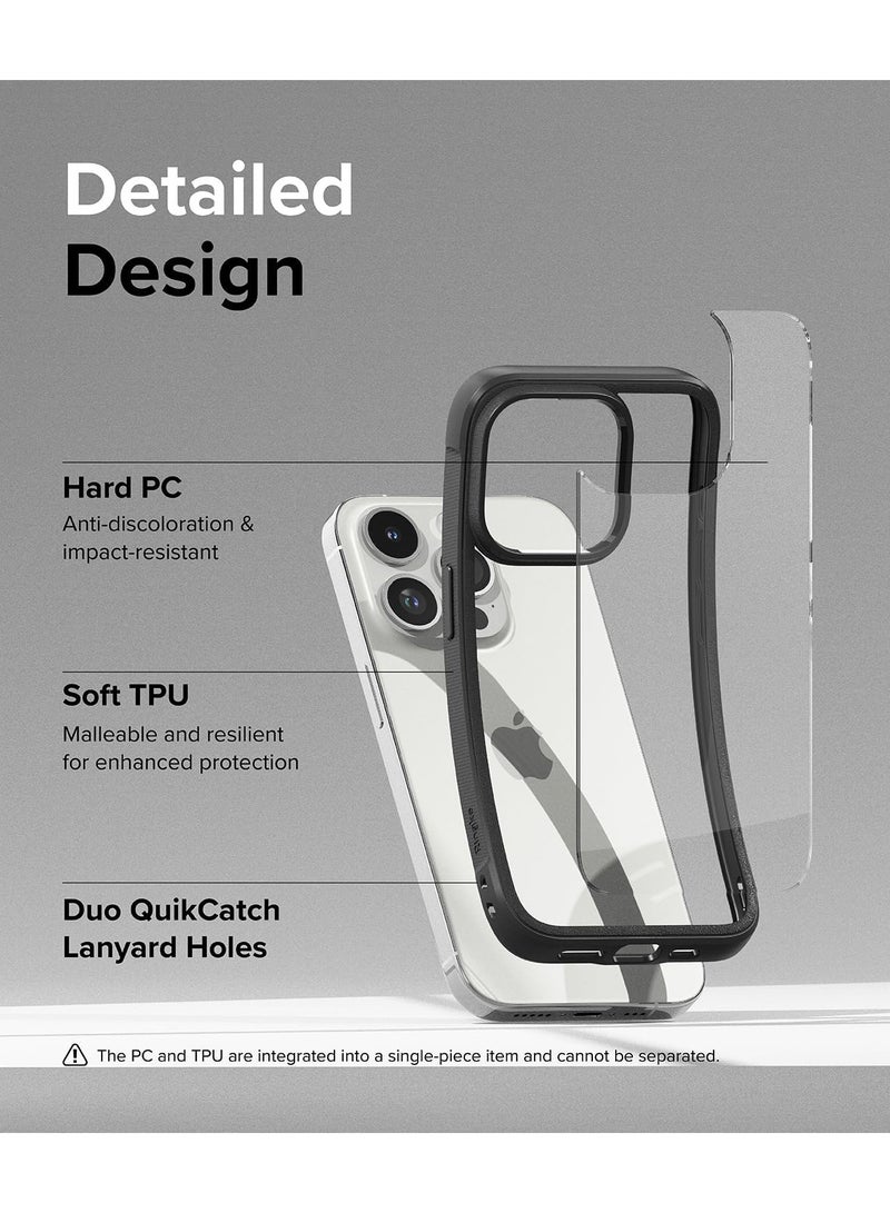 Ringke Fusion Bold Compatible With iPhone 15 Pro Max 6.7-Inch 2023 Case, Firm Grip [Frame Style] Anti-Yellowing Clear Hard Back Shockproof Bumper Cover - Black - Image 4