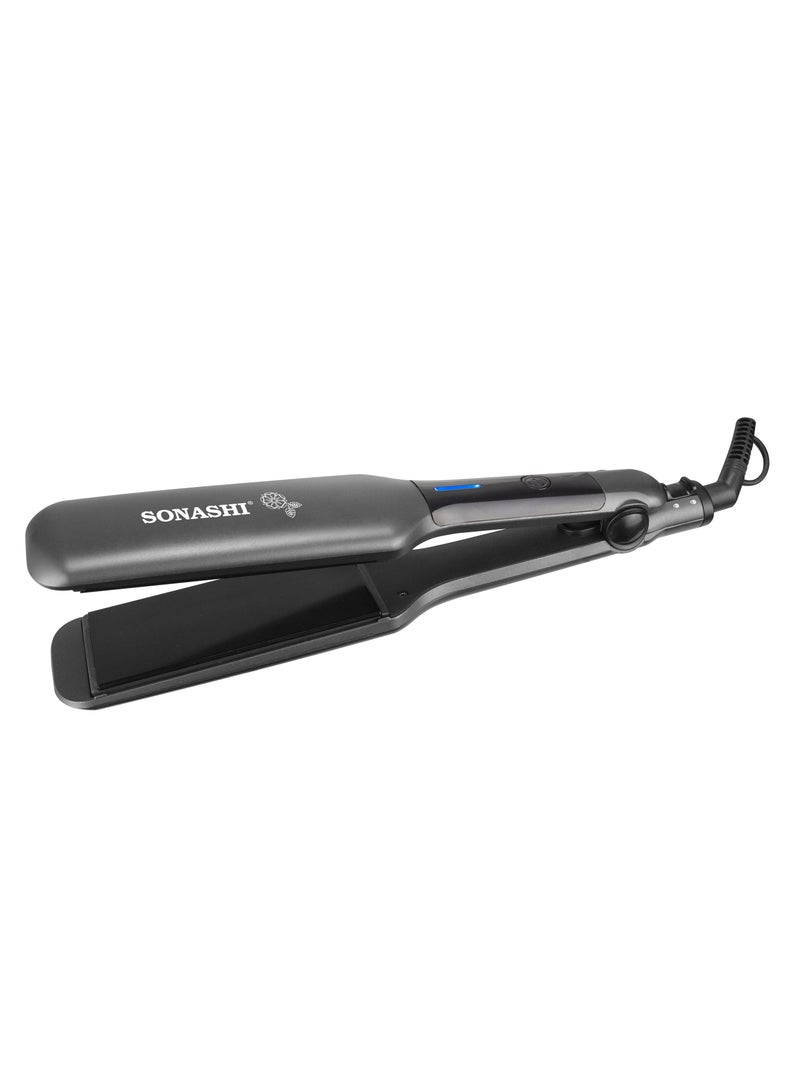 SONASHI Professional Hair Straightener With Max Temperature Upto 230C Sleek Design With Ceramic Coating Plate And 360 Swivel Cord Adjustable Temperature Settings For Versatile Styling  SHS-2087 Black - Image 1