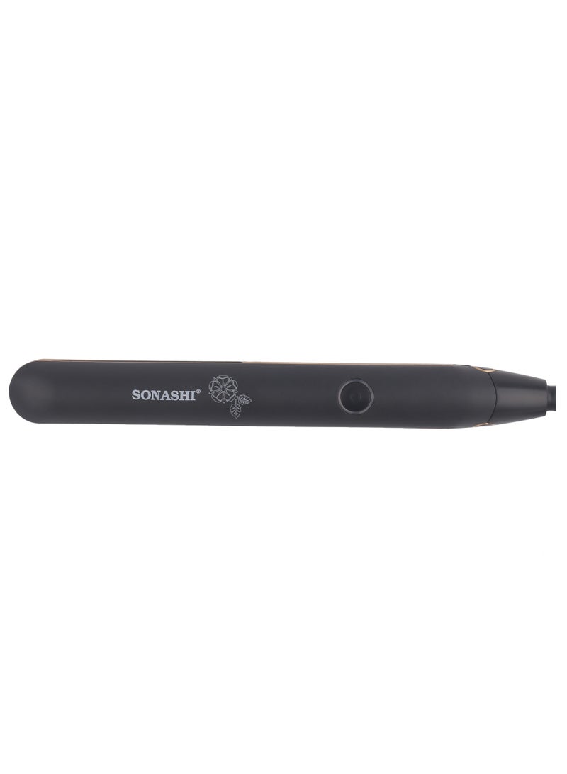 SONASHI Hair Straightener  Ceramic Coated Plates Max Temperature Upto 200 PTC Heating 360 Swivel Cord Fast Heat Up And Long Lasting Lock Function  SHS-2067N Black/Gold  - Image 4