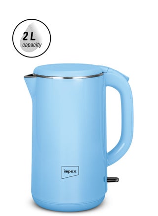 Electric Kettle 2.0 Ltr Double Layer| 304 Stainless Steel | Seamless Inside Body | 360 Cordless Base | Indicator Light | FADA Double Controller | Convenient Cord Storage | Multiple Protection System 2 L 1500 W Steamer 2002 Blue - pnsku/N70099400V/45/_/1744386403/b7398023-ee65-4748-a322-41c8f124fe32