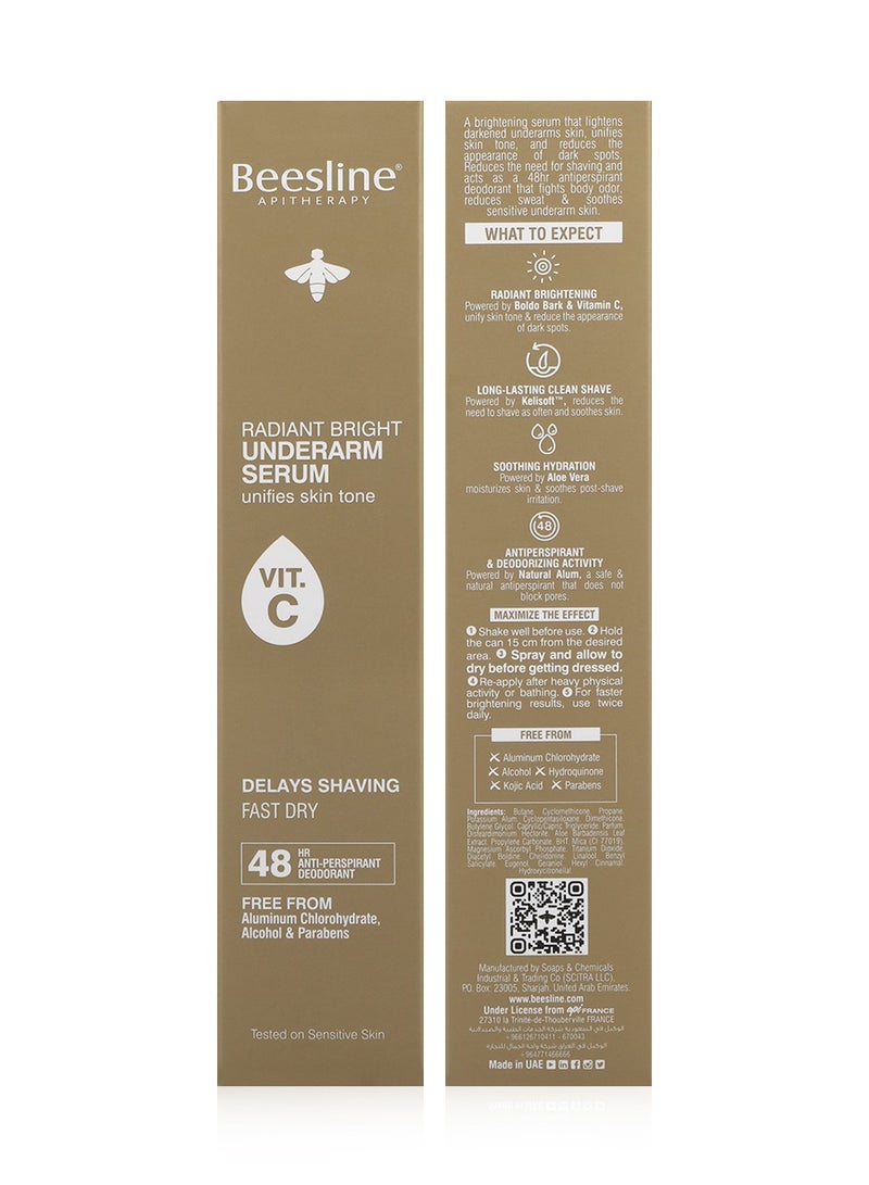 Beesline Radiant Bright Underarm Serum - Delays Shaving 150ml  - Image 4
