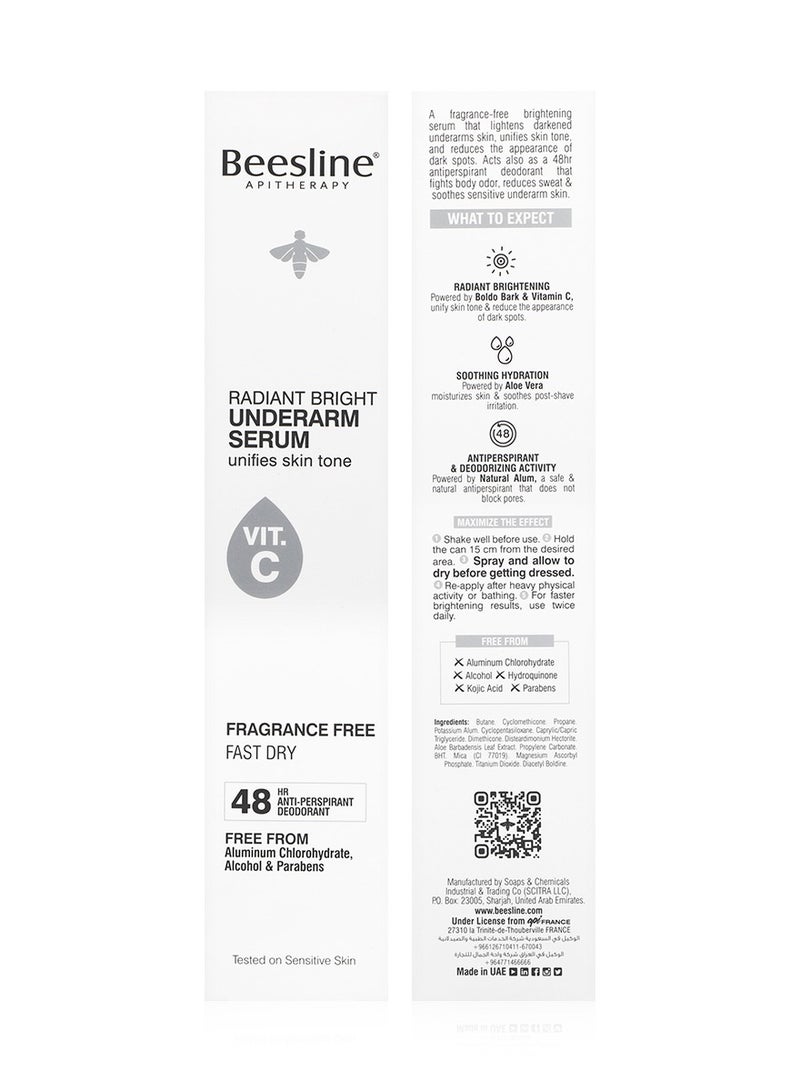 Beesline - Radiant Bright Underarm Serum - Fragrance-Free - 150ml 150ml - Image 1