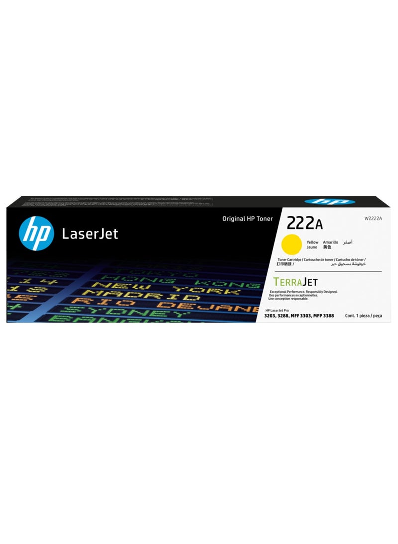 HP 222A Original Toner Cartridge For HP LaserJet Pro 3203, MFP 3303 Printer Series Yellow  - Image 1