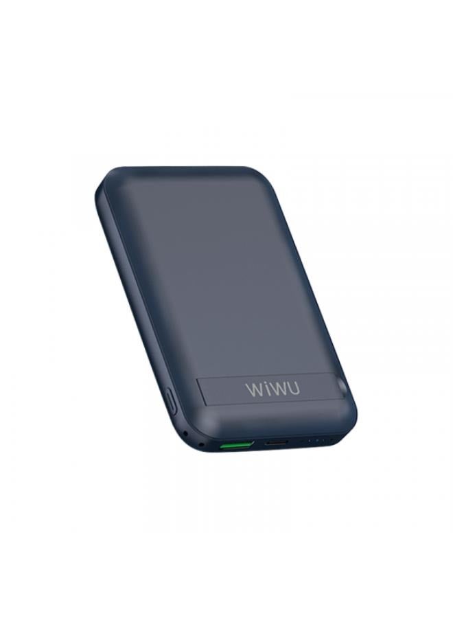WIWU - 10000 mAh Snap Cube-Magnetic Wireless Power Bank 10000mAh 37W - Blue Blue - Image 1