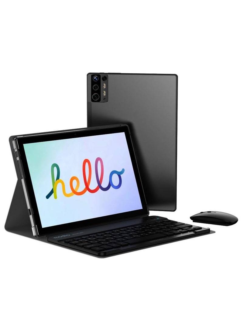 modio M32 Android Tablet 10.1-Inch Display Dual SIM Black 8GB RAM 512GB 5G Wi-Fi - Zoom Supported With Wireless Headset & Mouse and Keyboard  - Image 1