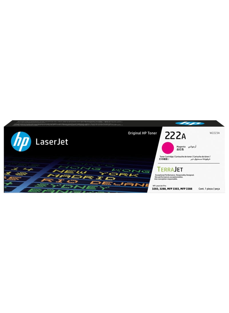 HP 222A Original Toner Cartridge For HP LaserJet Pro 3203, MFP 3303 Printer Series Magenta  - Image 1