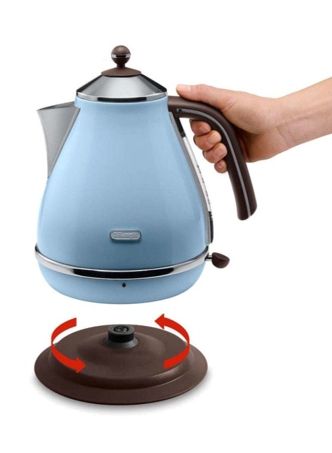 De'Longhi Icona Vintage Electric Kettle 1.7 L 2000 W KBOV2001.AZ Blue  - Image 3