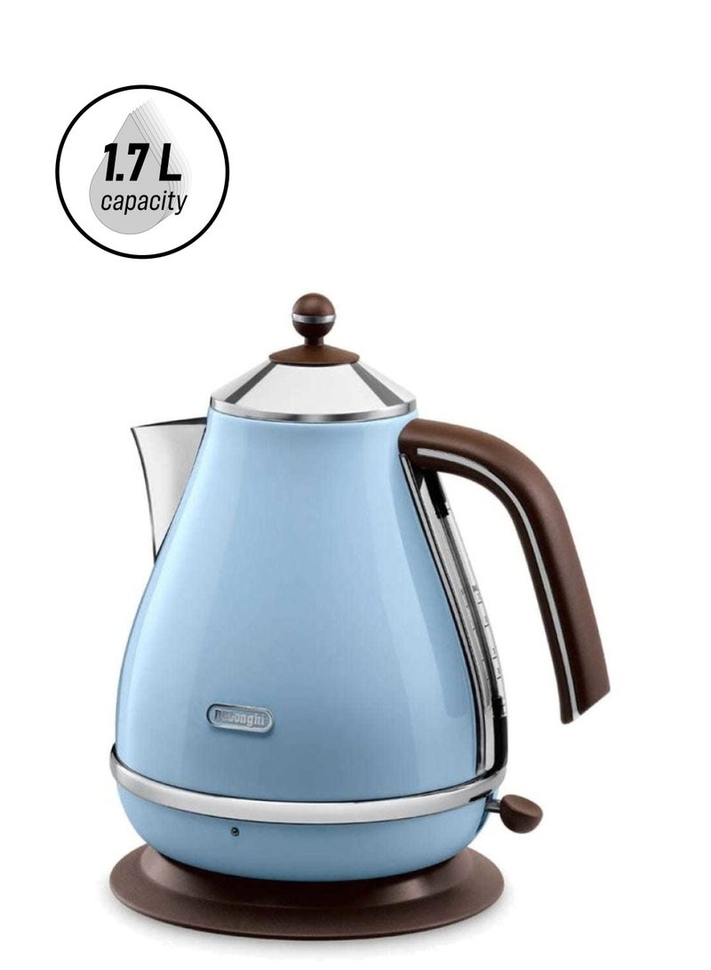 De'Longhi Icona Vintage Electric Kettle 1.7 L 2000 W KBOV2001.AZ Blue  - Image 1