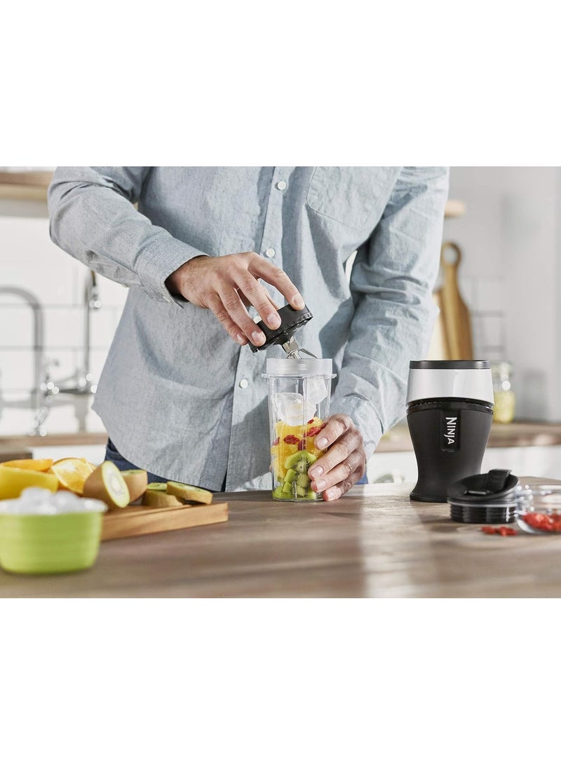 Ninja - Slim Blender & Smoothie Maker, With 2 Cups And Sput Lids, 470 ml 700 W QB3001EUS Black/Silver - Image 1