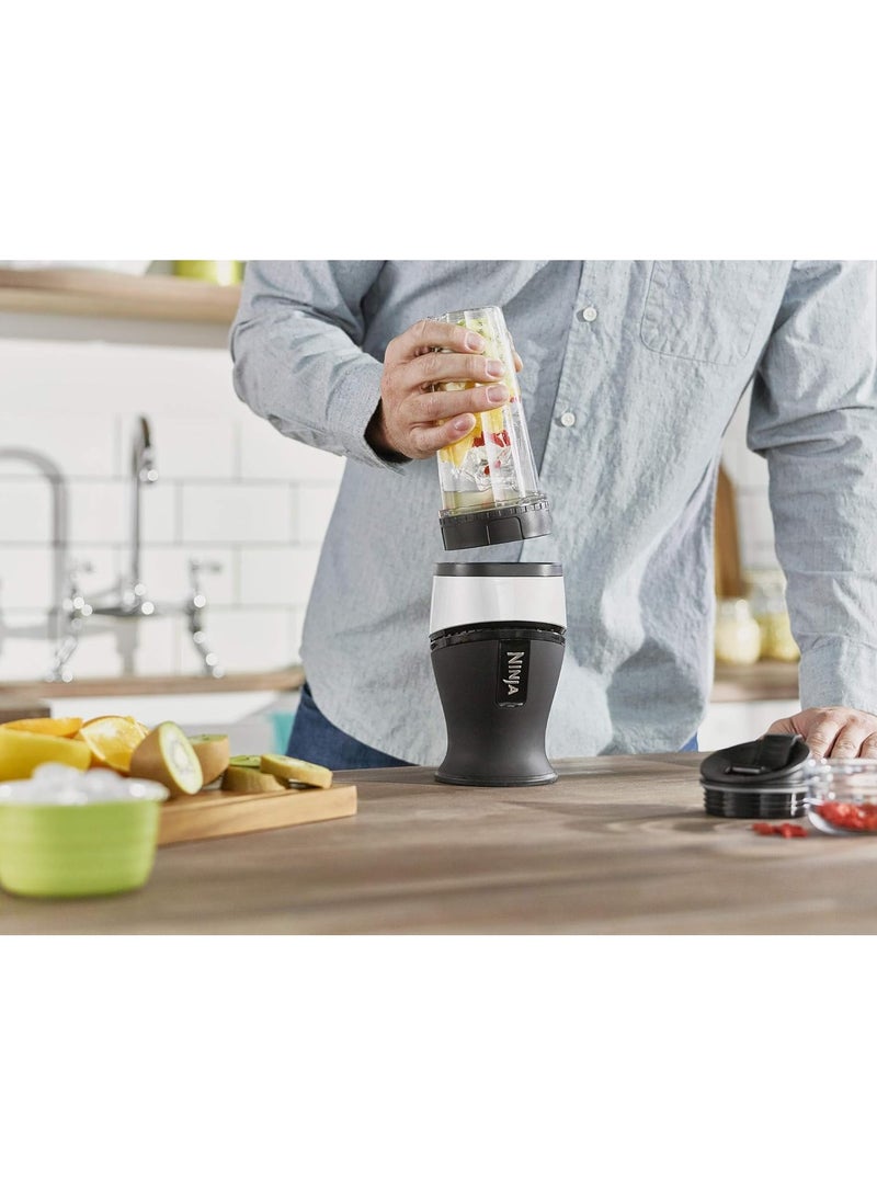 Ninja - Slim Blender & Smoothie Maker, With 2 Cups And Sput Lids, 470 ml 700 W QB3001EUS Black/Silver - Image 1