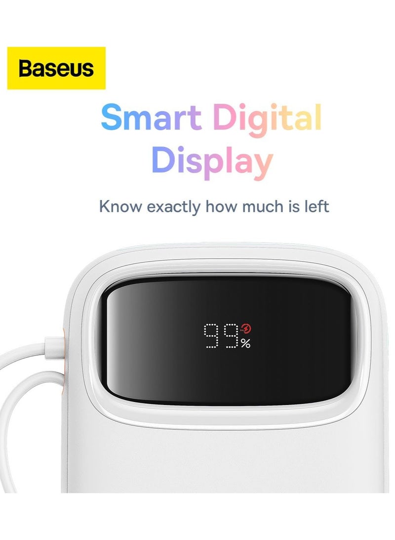 Baseus 20000 mAh Qpow2 Dual-Cable Digital Display Fast Charge Power Bank 22.5W With: Simple Charging Cable Type-C 3A 0.3m) white  - Image 3