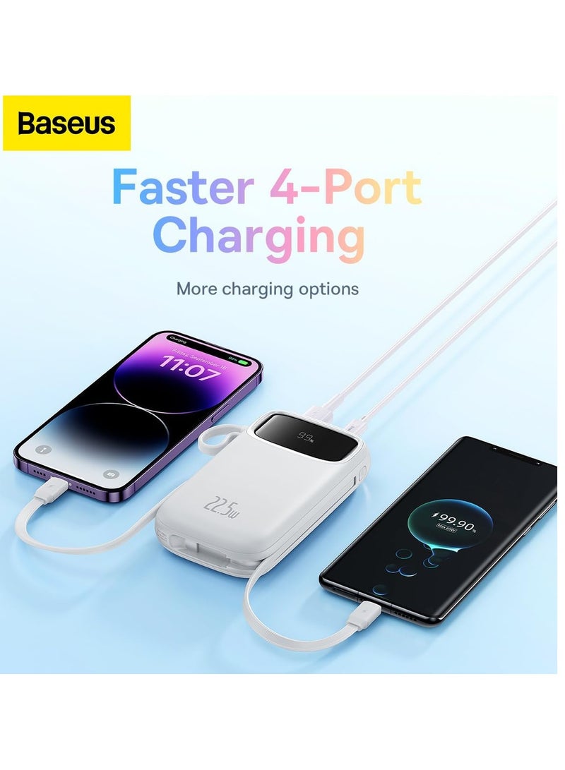 Baseus 20000 mAh Qpow2 Dual-Cable Digital Display Fast Charge Power Bank 22.5W With: Simple Charging Cable Type-C 3A 0.3m) white  - Image 2