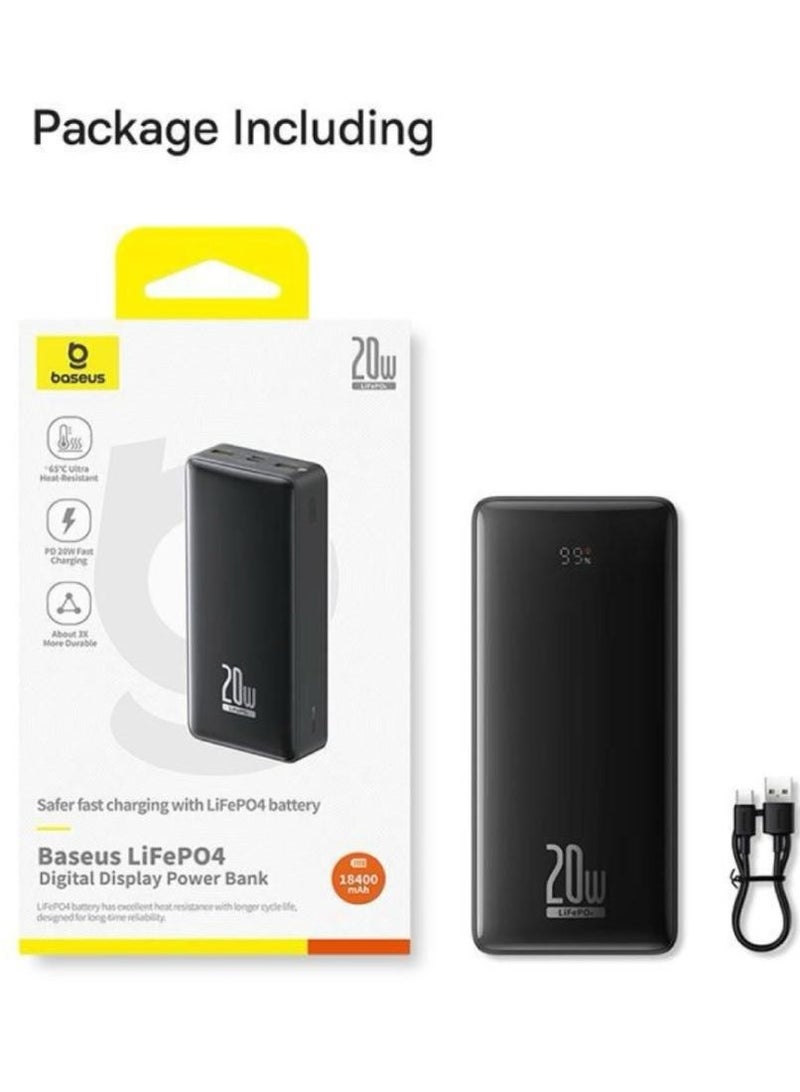 بيسوس باور بانك رقمي من لايف PO4 بقوة 20 واط - Image 2