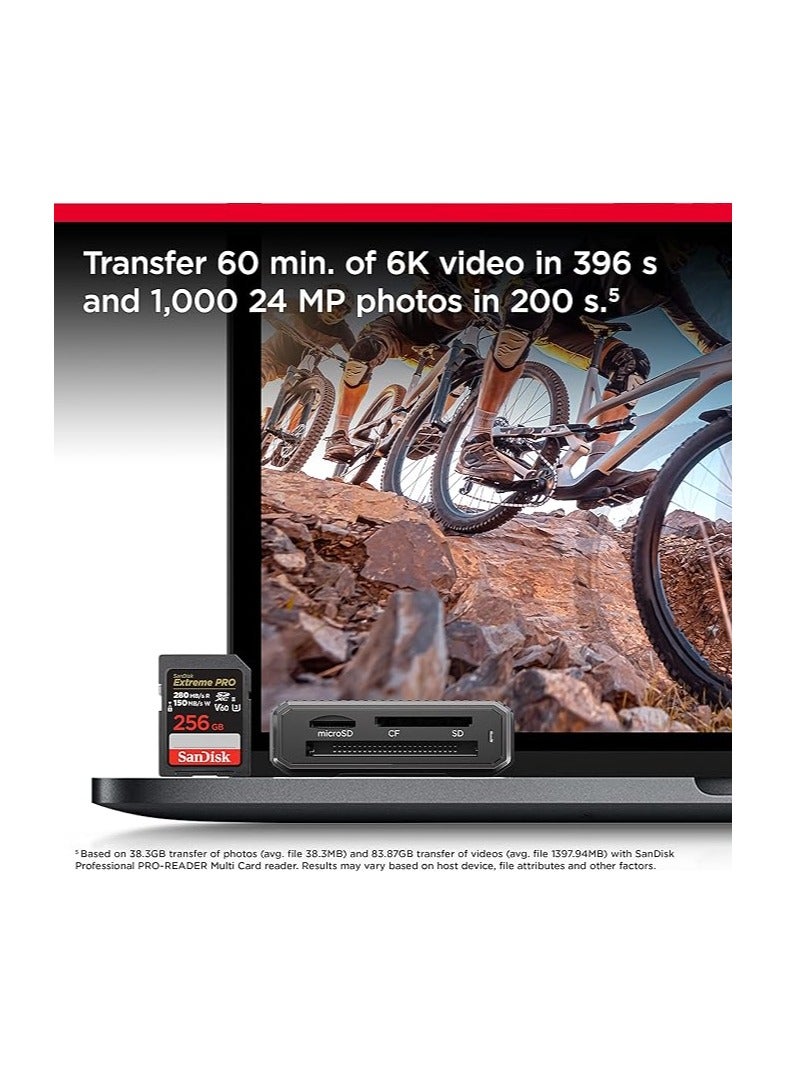 سانديسك 256GB Extreme PRO SDXC UHS-II Memory Card - C10, U3, V60, 6K, 4K UHD, SD Card - SDSDXEP-256G-GN4IN 256 GB  - Image 1
