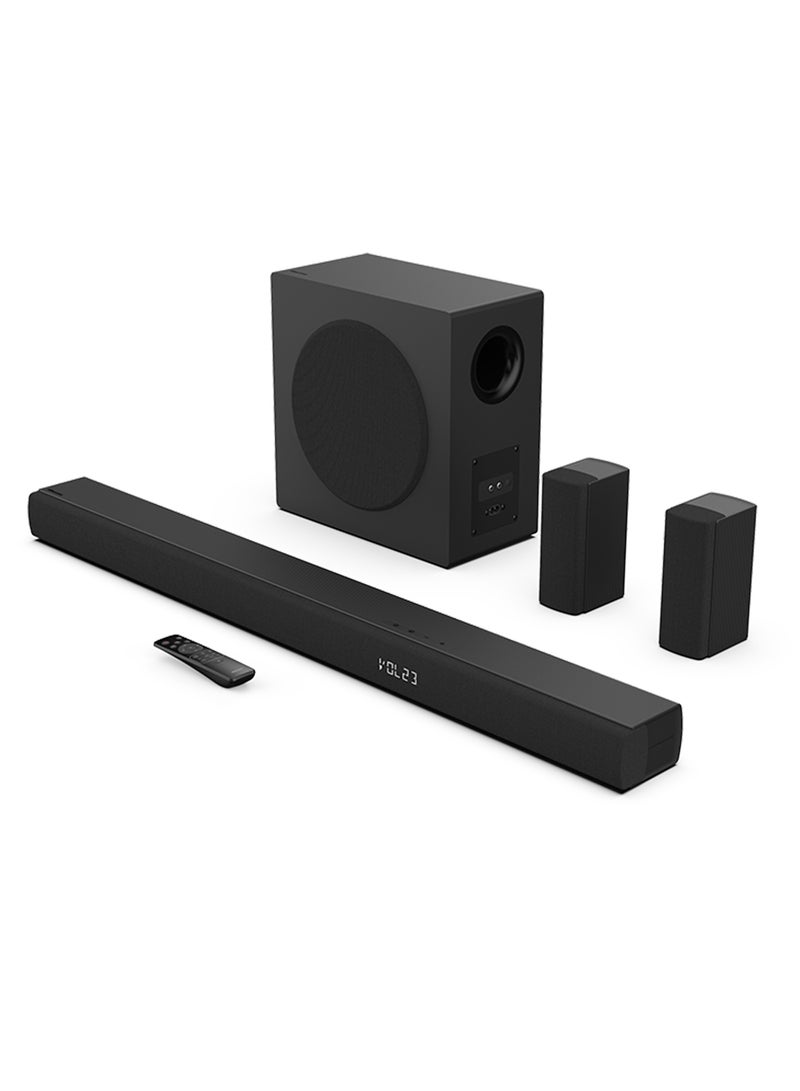 Hisense - 5.1 Channel Soundbar With 6.5-inch Wireless Subwoofer, 540W Max Audio Power, 5.3 Wireless Bluetooth, Powered By DTS Virtual:X, Ezplay,Tvmode, HDMI ARC/Optical/AUX/USB HS5100 Black - Image 1