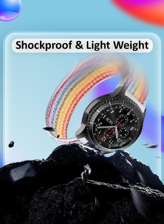 MARGOUN 22mm Nylon Strap,Compatible with Huawei GT/Huawei GT2 (46mm) /Huawei GT2 Pro/Samsung Galaxy Watch (46mm) and Galaxy Watch 3 (45mm) Sport Wristband Strap Multicolor - Image 3