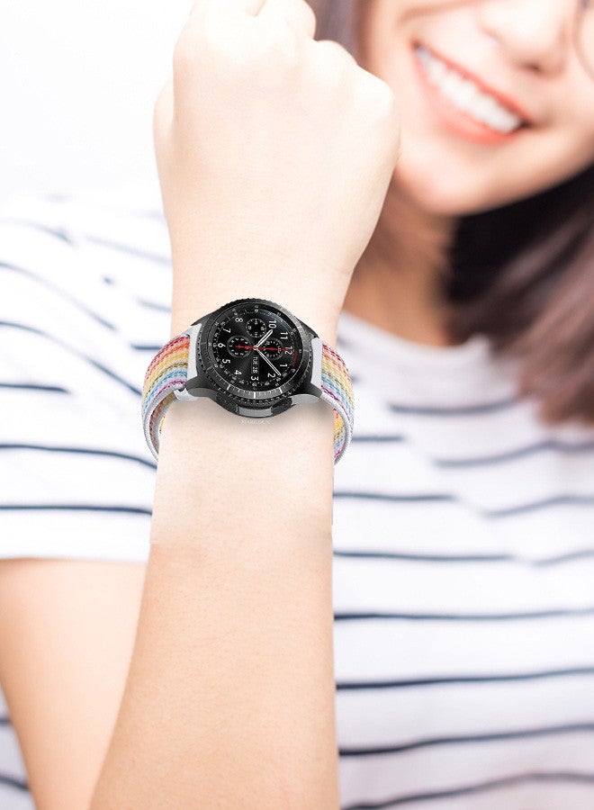 MARGOUN 22mm Nylon Strap,Compatible with Huawei GT/Huawei GT2 (46mm) /Huawei GT2 Pro/Samsung Galaxy Watch (46mm) and Galaxy Watch 3 (45mm) Sport Wristband Strap Multicolor - Image 5