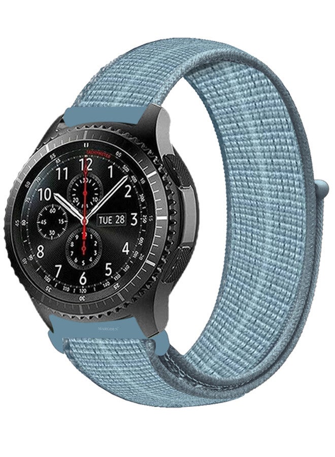 MARGOUN 22mm Nylon Strap,Compatible with Huawei GT/Huawei GT2 (46mm) /Huawei GT2 Pro/Samsung Galaxy Watch (46mm) and Galaxy Watch 3 (45mm) Sport Wristband Strap Light Blue - Image 1