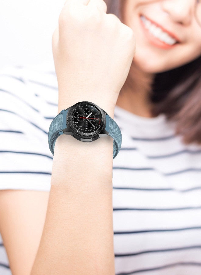 MARGOUN 22mm Nylon Strap,Compatible with Huawei GT/Huawei GT2 (46mm) /Huawei GT2 Pro/Samsung Galaxy Watch (46mm) and Galaxy Watch 3 (45mm) Sport Wristband Strap Light Blue - Image 5