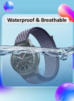 MARGOUN 22mm Nylon Strap,Compatible with Huawei GT/Huawei GT2 (46mm) /Huawei GT2 Pro/Samsung Galaxy Watch (46mm) and Galaxy Watch 3 (45mm) Sport Wristband Strap Dark Blue2  - Image 2