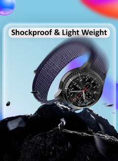 MARGOUN 22mm Nylon Strap,Compatible with Huawei GT/Huawei GT2 (46mm) /Huawei GT2 Pro/Samsung Galaxy Watch (46mm) and Galaxy Watch 3 (45mm) Sport Wristband Strap Dark Blue2  - Image 3