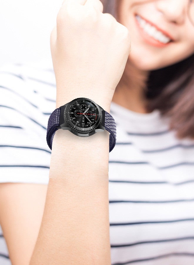 MARGOUN 22mm Nylon Strap,Compatible with Huawei GT/Huawei GT2 (46mm) /Huawei GT2 Pro/Samsung Galaxy Watch (46mm) and Galaxy Watch 3 (45mm) Sport Wristband Strap Dark Blue2 - Image 5