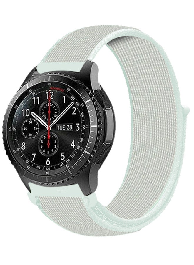 MARGOUN 22mm Nylon Strap,Compatible with Huawei GT/Huawei GT2 (46mm) /Huawei GT2 Pro/Samsung Galaxy Watch (46mm) and Galaxy Watch 3 (45mm) Sport Wristband Strap Milky - Image 1