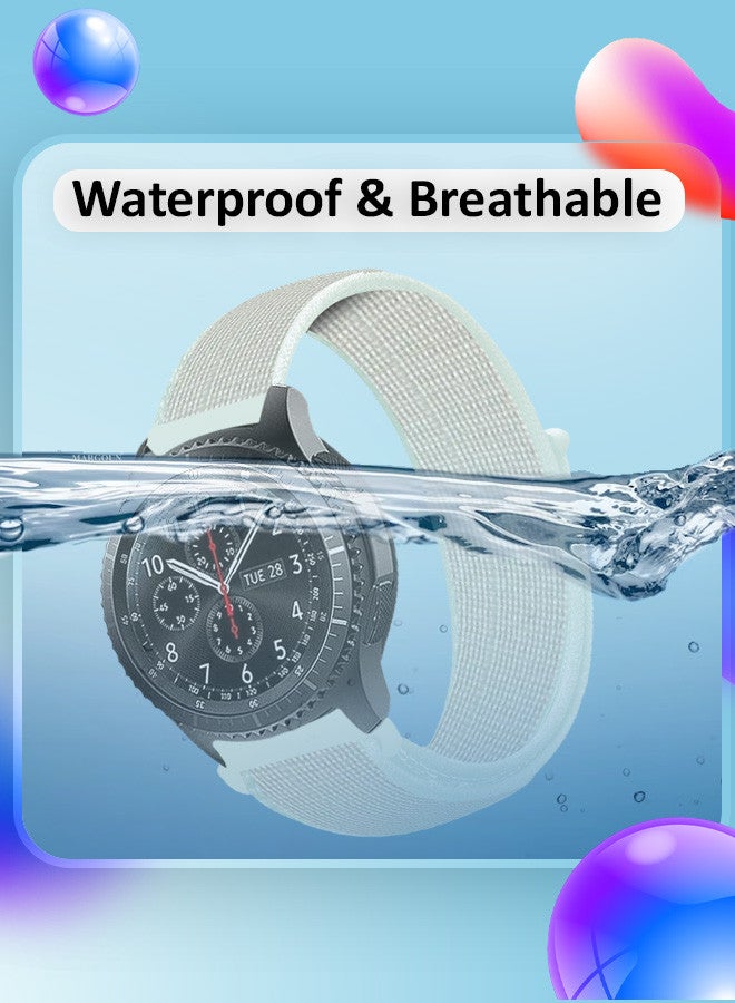 MARGOUN 22mm Nylon Strap,Compatible with Huawei GT/Huawei GT2 (46mm) /Huawei GT2 Pro/Samsung Galaxy Watch (46mm) and Galaxy Watch 3 (45mm) Sport Wristband Strap Milky - Image 2