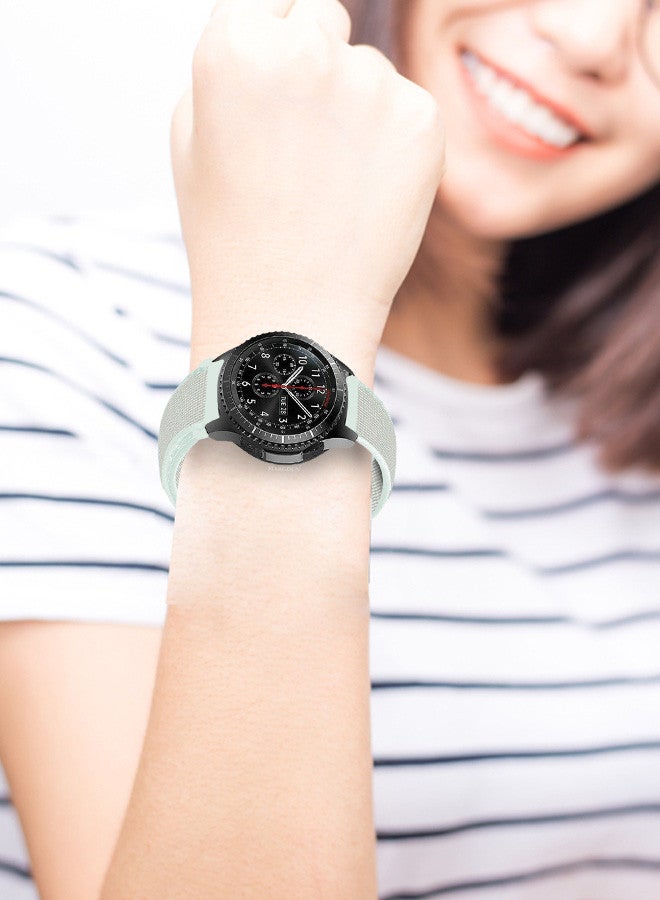 MARGOUN 22mm Nylon Strap,Compatible with Huawei GT/Huawei GT2 (46mm) /Huawei GT2 Pro/Samsung Galaxy Watch (46mm) and Galaxy Watch 3 (45mm) Sport Wristband Strap Milky - Image 5