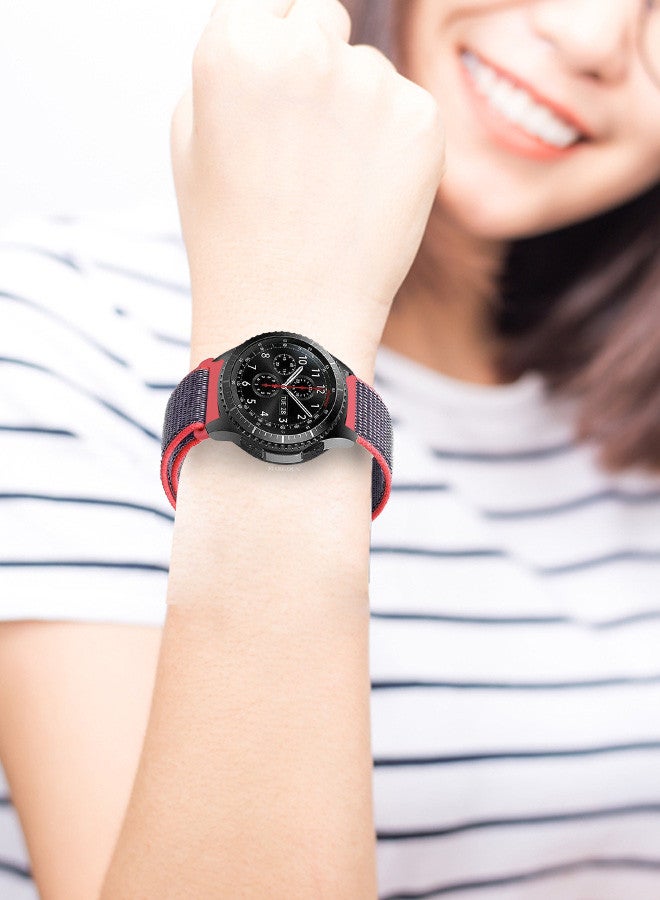 MARGOUN 22mm Nylon Strap,Compatible with Huawei GT/Huawei GT2 (46mm) /Huawei GT2 Pro/Samsung Galaxy Watch (46mm) and Galaxy Watch 3 (45mm) Sport Wristband Strap Dark Purple/Orange - Image 5