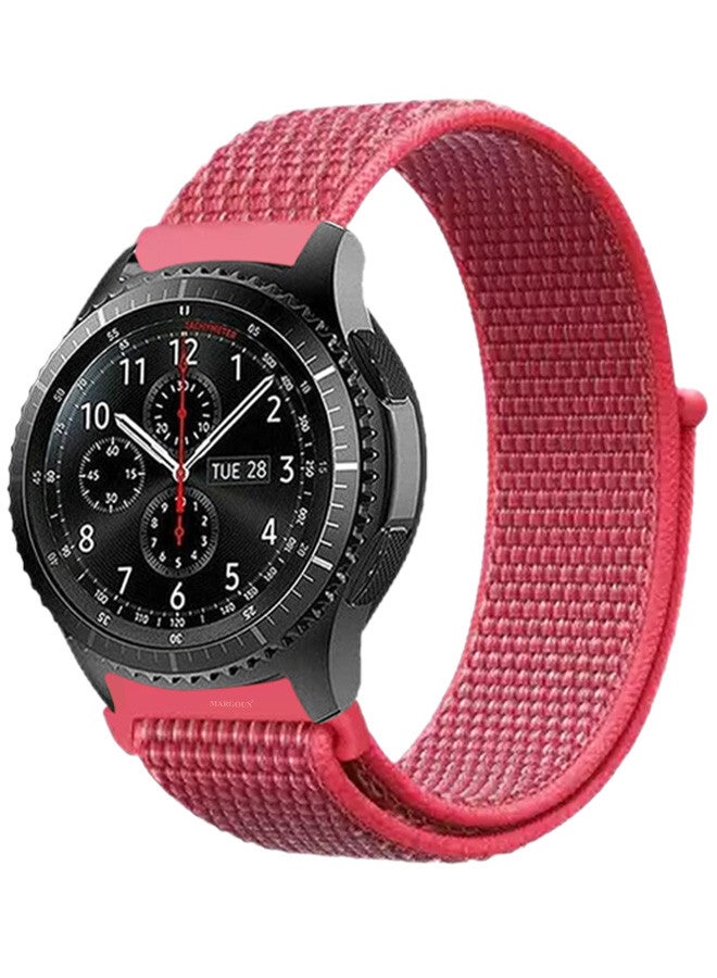 MARGOUN 22mm Nylon Strap,Compatible with Huawei GT/Huawei GT2 (46mm) /Huawei GT2 Pro/Samsung Galaxy Watch (46mm) and Galaxy Watch 3 (45mm) Sport Wristband Strap Strap Red  - Image 1