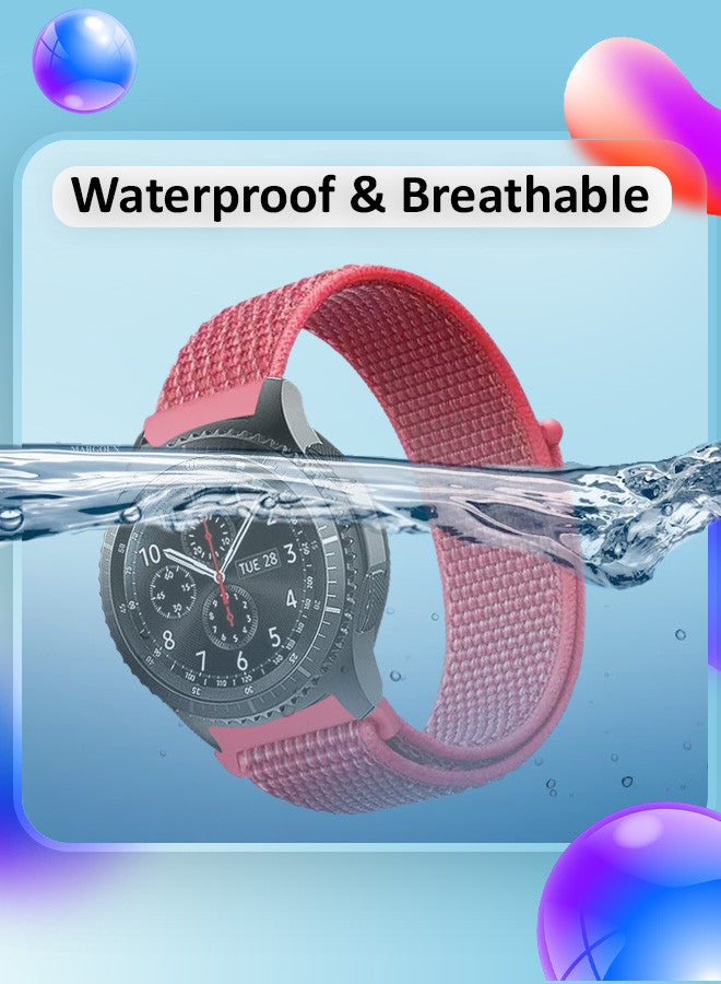 MARGOUN 22mm Nylon Strap,Compatible with Huawei GT/Huawei GT2 (46mm) /Huawei GT2 Pro/Samsung Galaxy Watch (46mm) and Galaxy Watch 3 (45mm) Sport Wristband Strap Strap Red  - Image 2