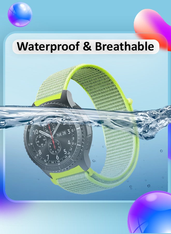 MARGOUN 22mm Nylon Strap,Compatible with Huawei GT/Huawei GT2 (46mm) /Huawei GT2 Pro/Samsung Galaxy Watch (46mm) and Galaxy Watch 3 (45mm) Sport Wristband Strap Light Green - Image 2