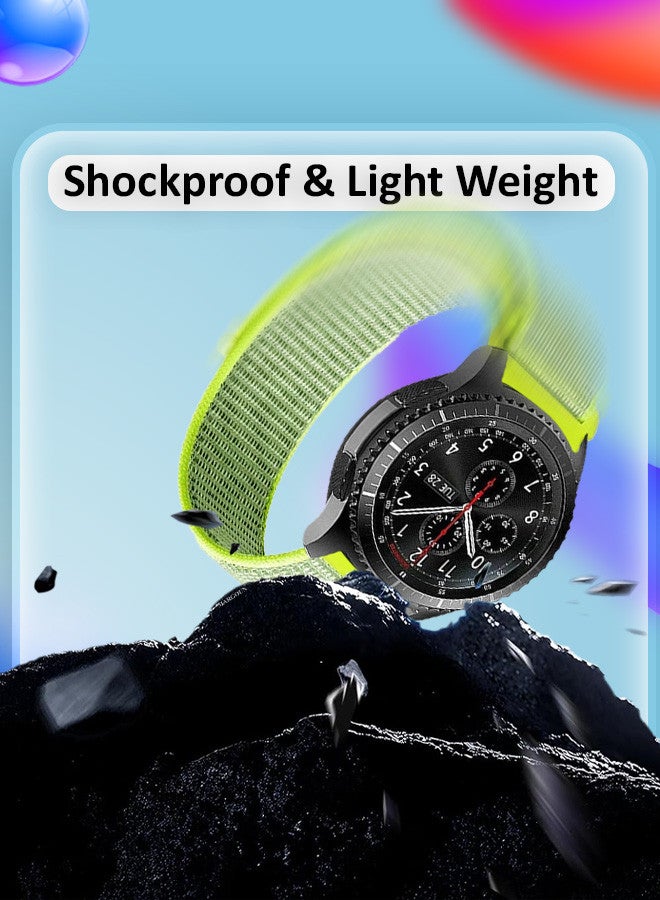 MARGOUN 22mm Nylon Strap,Compatible with Huawei GT/Huawei GT2 (46mm) /Huawei GT2 Pro/Samsung Galaxy Watch (46mm) and Galaxy Watch 3 (45mm) Sport Wristband Strap Light Green - Image 3