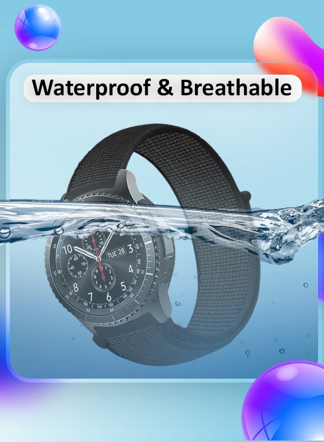 MARGOUN 22mm Nylon Strap,Compatible with Huawei GT/Huawei GT2 (46mm) /Huawei GT2 Pro/Samsung Galaxy Watch (46mm) and Galaxy Watch 3 (45mm) Sport Wristband Strap Black - Image 2