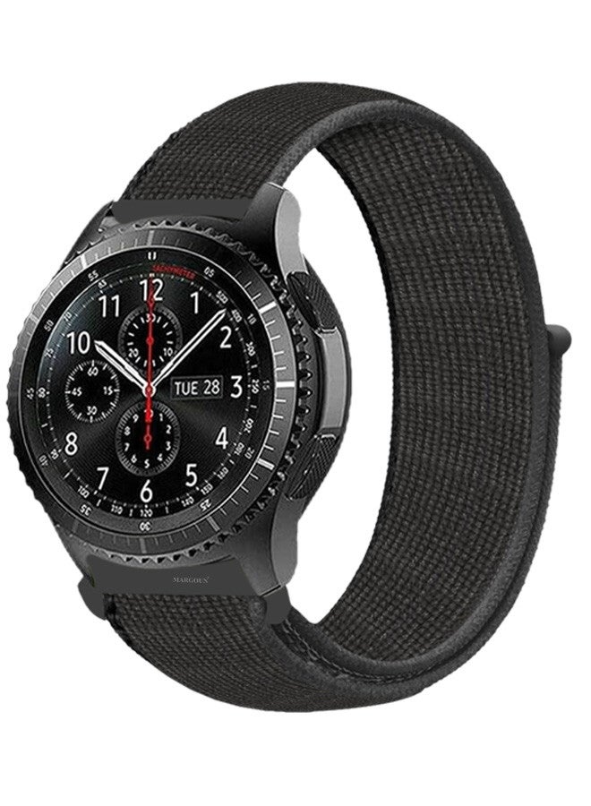 MARGOUN 22mm Nylon Strap,Compatible with Huawei GT/Huawei GT2 (46mm) /Huawei GT2 Pro/Samsung Galaxy Watch (46mm) and Galaxy Watch 3 (45mm) Sport Wristband Strap Coal  - Image 1
