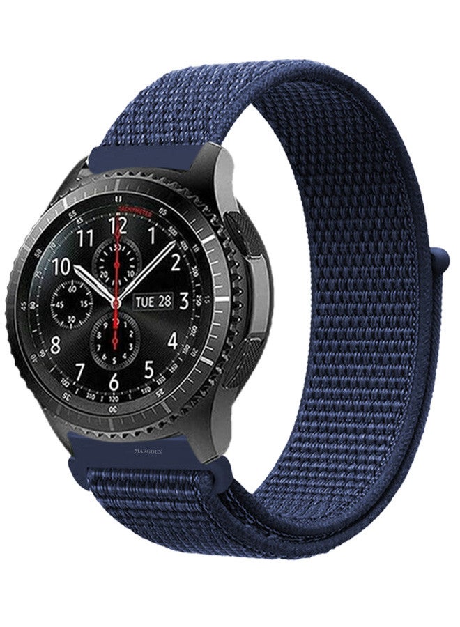 MARGOUN 22mm Nylon Strap,Compatible with Huawei GT/Huawei GT2 (46mm) /Huawei GT2 Pro/Samsung Galaxy Watch (46mm) and Galaxy Watch 3 (45mm) Sport Wristband Strap Dark Blue  - Image 1